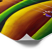 Kite Flyer Folk Art Whimsical Canvas Print Poster (Ecke)