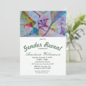 KITE FLYING BABY GENDER REVEAL PARTY EINLADUNG (Stehend Vorderseite)