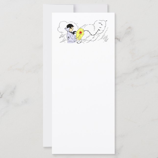 Kite Flying Boy Vintage Kunst (Vorderseite)