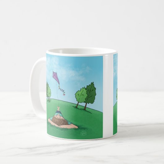 Kite Flying Design Kaffee Tasse (Vorderseite Links)