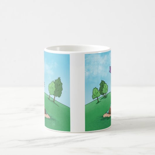 Kite Flying Design Kaffee Tasse (Mittel)