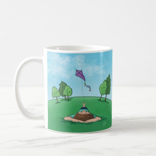 Kite Flying Design Kaffee Tasse (Links)