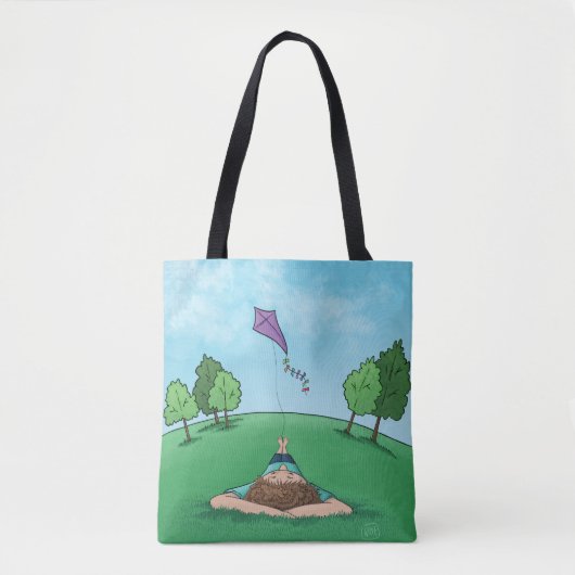 Kite Flying Design Tote Bag Tasche (Vorderseite)