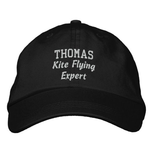 Kite Flying Expert Individuelle Name V07Z Bestickte Kappe (Vorderseite)