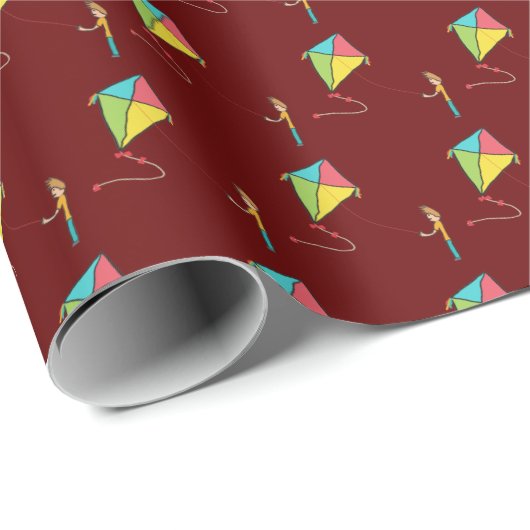Kite Flying Geschenkpapier (Rolleneckpunkt)