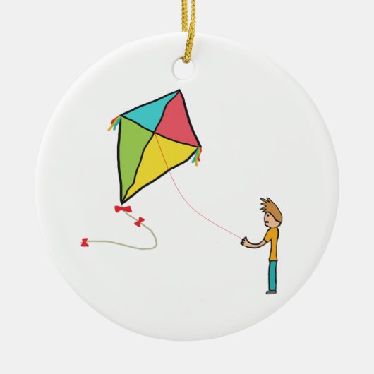 Kite Flying Keramik Ornament (Vorne)