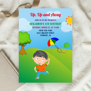 Kite Flying Kindergeburtstag Party Einladung