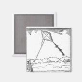 Kite Flying Magnet (Vorderseite/Rückseite)