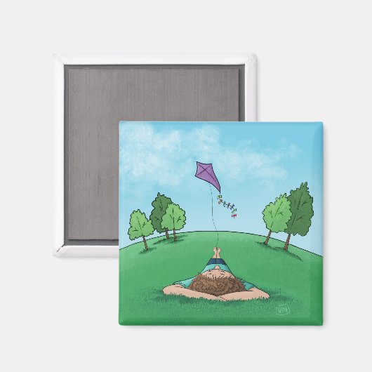 Kite Flying Magnet (Vorderseite/Rückseite)
