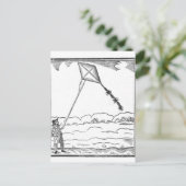 Kite Flying Postkarte (Stehend Vorderseite)