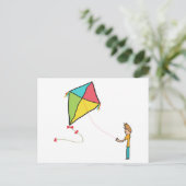 Kite Flying Postkarte (Stehend Vorderseite)