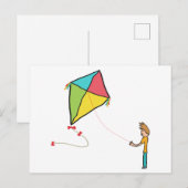 Kite Flying Postkarte (Vorne/Hinten)