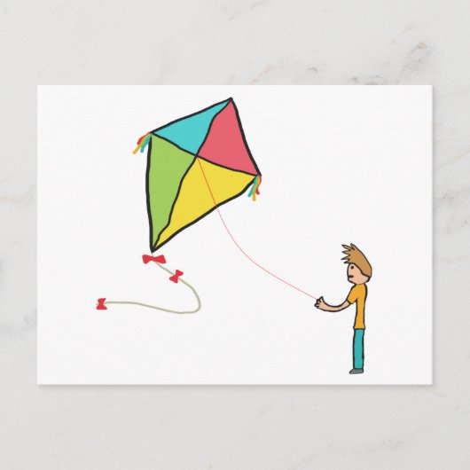 Kite Flying Postkarte (Vorderseite)