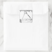 Kite Flying Quadratischer Aufkleber (Tasche)