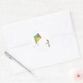 Kite Flying Runder Aufkleber (Umschlag)