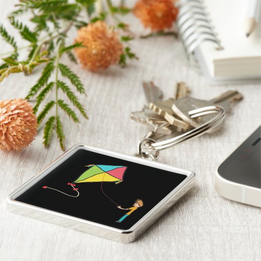 Kite Flying Schlüsselanhänger (Seite)