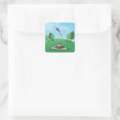 Kite Flying Square Sticker (Tasche)