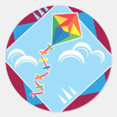 Kite Fun Runder Aufkleber (Vorderseite)