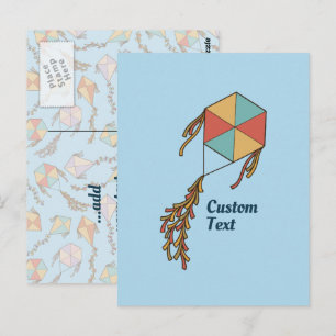 Kite Icon Light Blue Postkarte