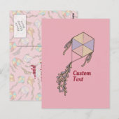 Kite Icon Pink Postkarte (Vorne/Hinten)