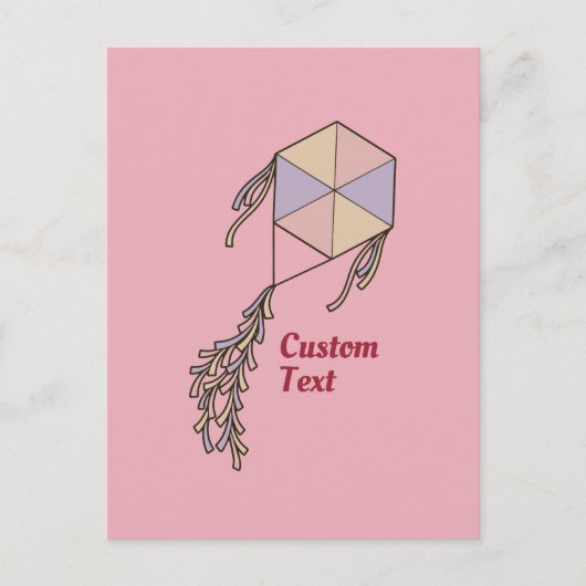Kite Icon Pink Postkarte (Vorderseite)