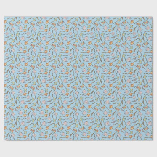 Kite Icons Muster Light Blue Geschenkpapier (Flach)