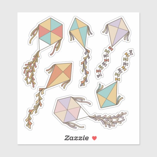 Kite Icons Sticker Set (Blatt)