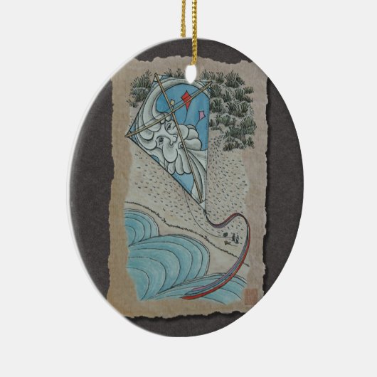 Kite & Mr. North Wind Keramik Ornament (Rechts)