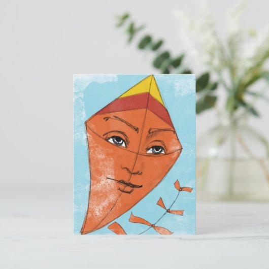 Kite Postcard - Fly A Kite Funny Funny Funny Postkarte (Stehend Vorderseite)