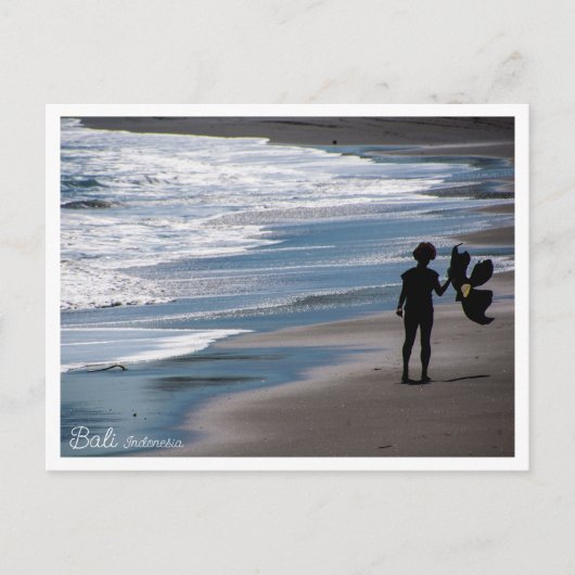 Kite Season Bali Beach Indonesia Postcard Postkarte (Vorderseite)