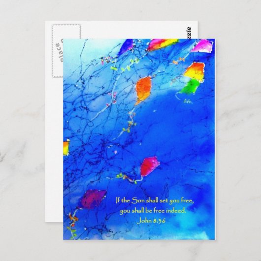 Kite Sky Postkarte (Vorne/Hinten)