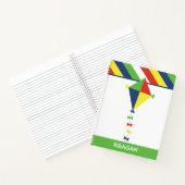 Kite Stripes Personalisiert SpiralNotebook Notizblock (Innenseite)