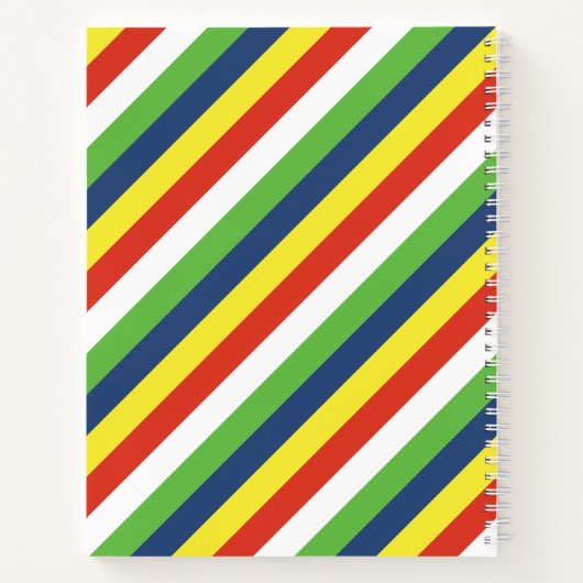 Kite Stripes Personalisiert SpiralNotebook Notizblock (Rückseite)