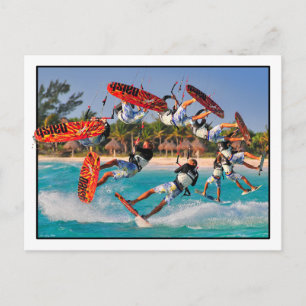 Kite Surfer Back-Roll Post Card Postkarte