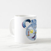 Kite surfing blue illustration  kaffeetasse (Vorderseite Links)