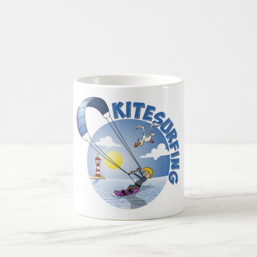 Kite surfing blue illustration  kaffeetasse (Mittel)