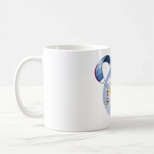 Kite surfing blue illustration  kaffeetasse (Links)