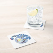 Kite surfing blue illustration. rechteckiger pappuntersetzer (Vor Ort)