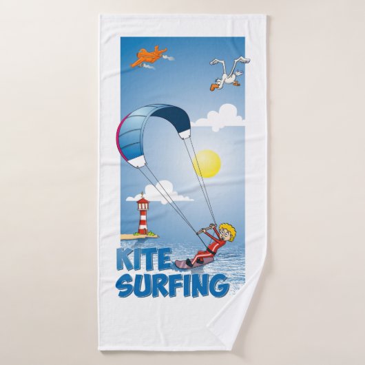 Kite surfing illustratie badehandtuch (Badehandtuch)