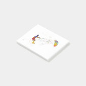 Kite Surfing in Watercolor Post-it Klebezettel (angewinkelt)