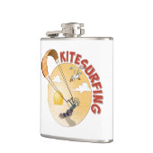 Kite surfing oranje illustratie. flachmann (Links)