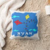 Kite Yellow Red Sky Cloud Zeichne Kindername Kissen (Decke)
