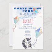 Kite Zebra jedes Alters Kleinkind Picnic Geburtsta Einladung (Vorderseite)