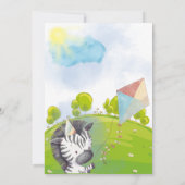 Kite Zebra jedes Alters Kleinkind Picnic Geburtsta Einladung (Rückseite)