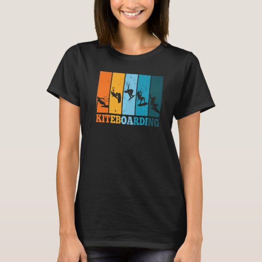 Kiteboard Kitesurf Kiteboarding Kitesurfing Retro T-Shirt (Vorderseite)