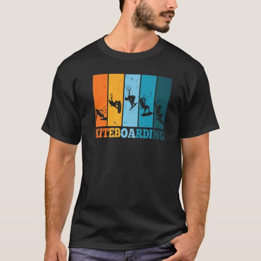 Kiteboard Kitesurf Kiteboarding Kitesurfing Retro T-Shirt (Vorderseite)