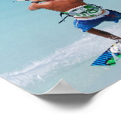 Kiteboarder in Tropics Poster (Ecke)