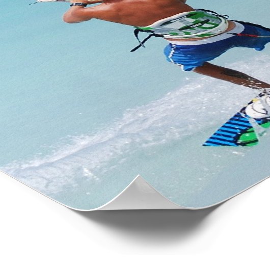Kiteboarder in Tropics Poster (Ecke)