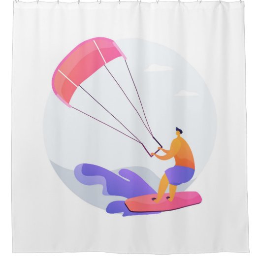 Kiteboarder Kitesurfer Duschvorhang (Vorderseite)