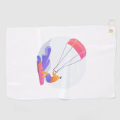 Kiteboarder Kitesurfer Golfhandtuch (Horizontal)